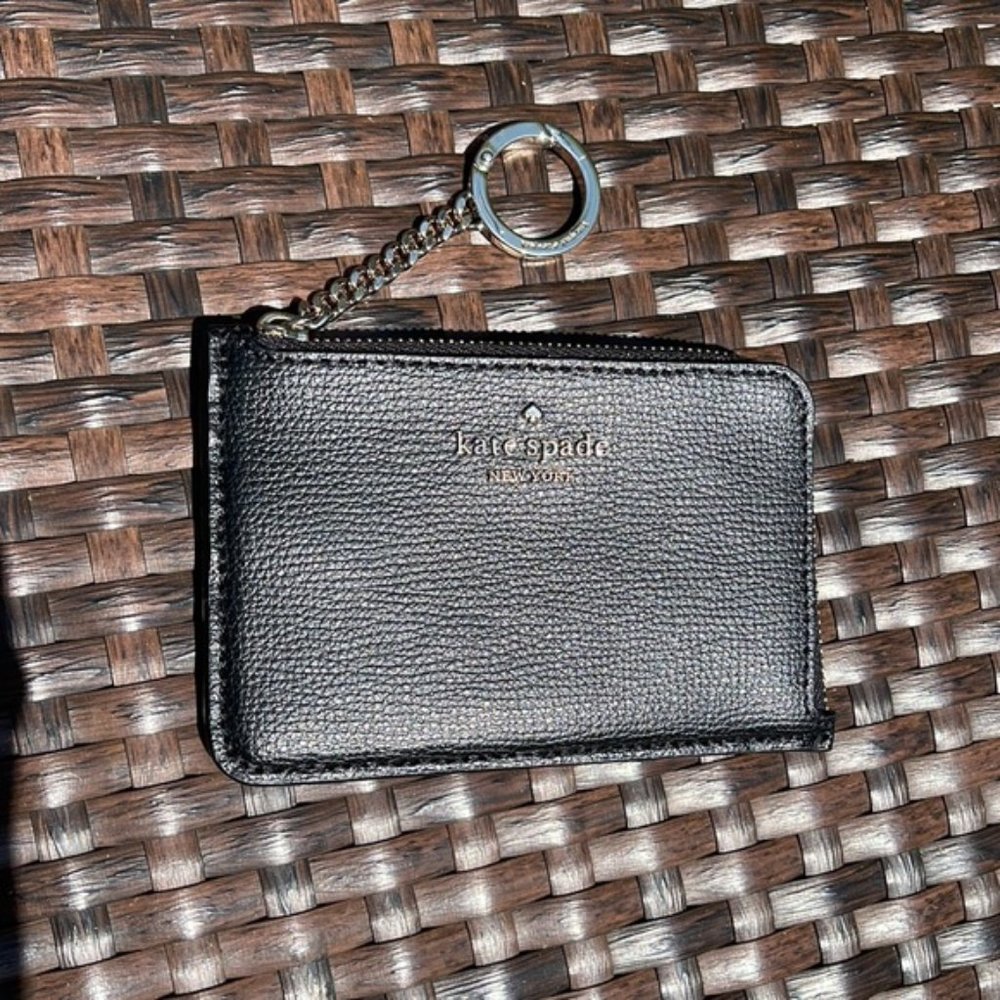Kate Spade Darcy Medium L-Zip Card Holder Black - Picture 1 of 15